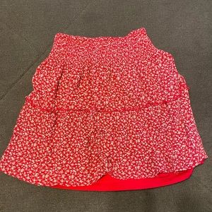 Red floral Hollister mini skirt
